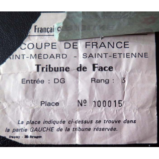 Billet coupe de Foot BallSaint Medard Saint Etienne 1979 - 1980