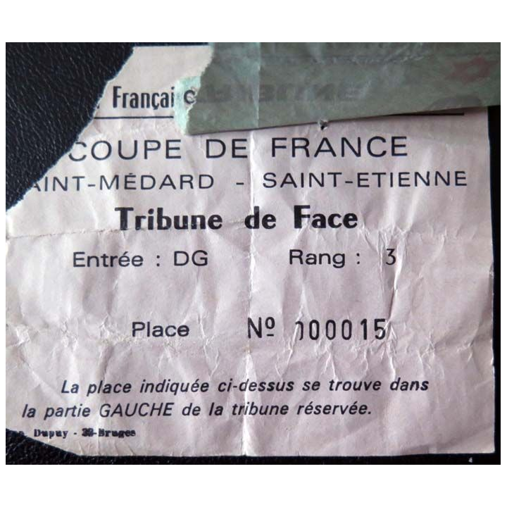 Billet coupe de Foot BallSaint Medard Saint Etienne 1979 - 1980