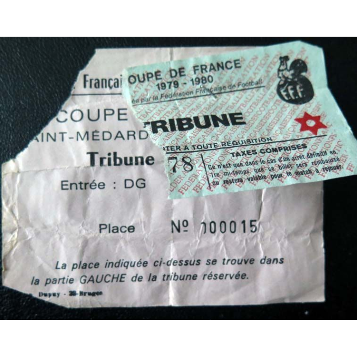 Billet coupe de Foot BallSaint Medard Saint Etienne 1979 - 1980