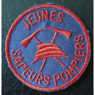 insigne tissu des jeunes sapeurs pompiers de diamètre 6,8 cm