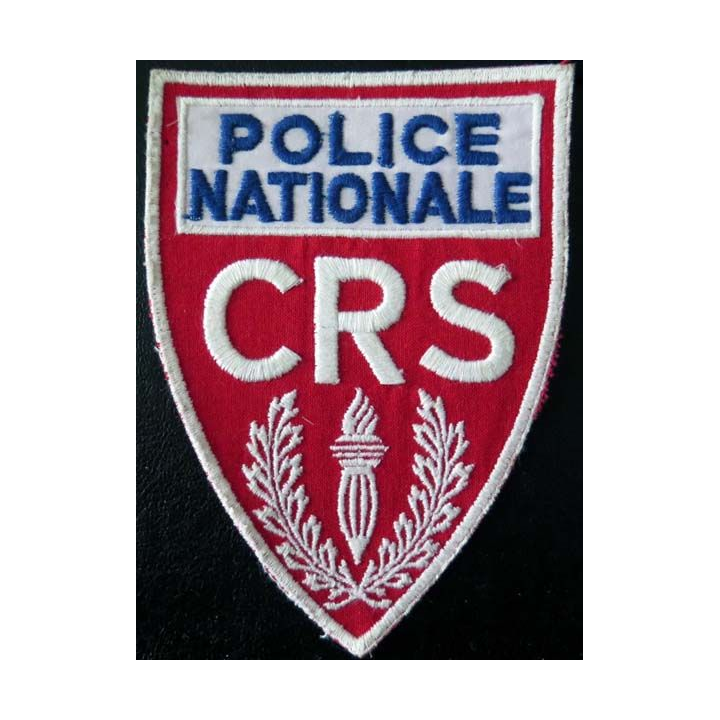 POLICE : Insigne tissu des CRS grand modèle de hauteur 14 cm
