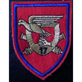 17° RA : Insigne tissu du 17° régiment d'artillerie 9,8 cm de hauteur