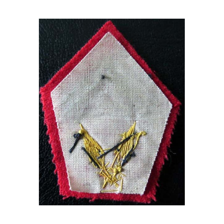 Insigne tissu de col artillerie ALAT cadre en cannetille or
