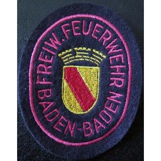 insigne tissu des sapeurs pompiers de Baden Baden de hauteur 10 cm