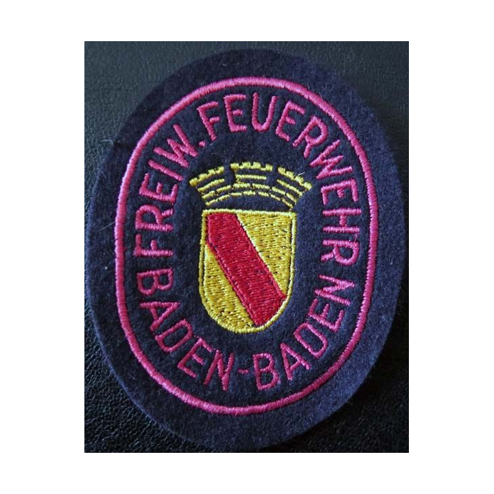 insigne tissu des sapeurs pompiers de Baden Baden de hauteur 10 cm
