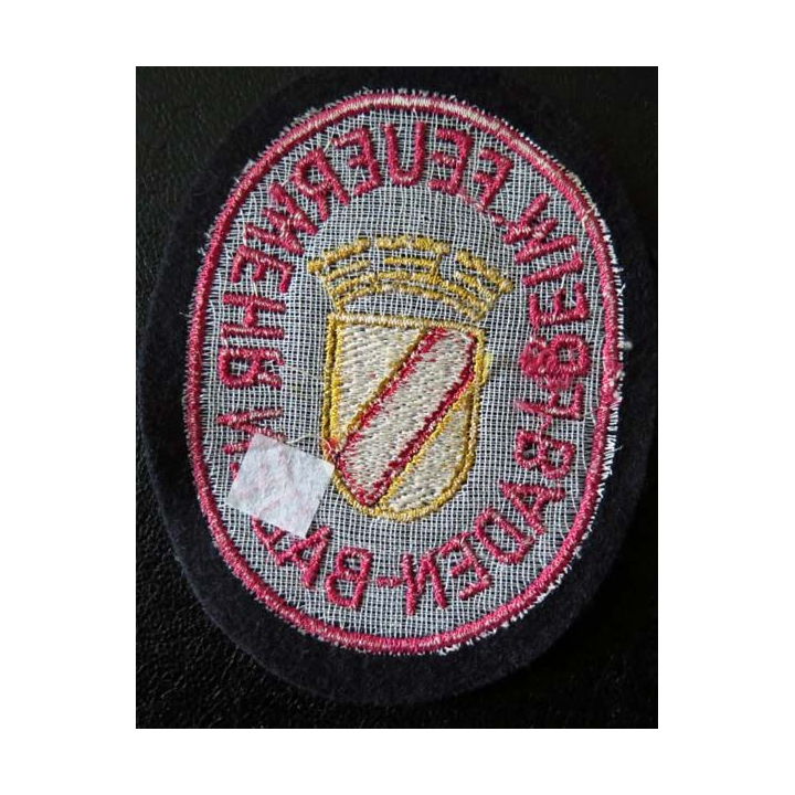 insigne tissu des sapeurs pompiers de Baden Baden de hauteur 10 cm