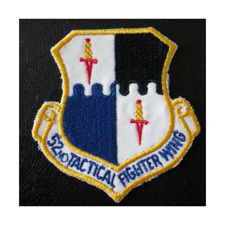 Insigne tissu US  52° tactical fighter wing US patch hauteur 8 cm