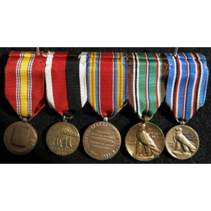 USA : Barrette de décorations miniatures de 5 médailles