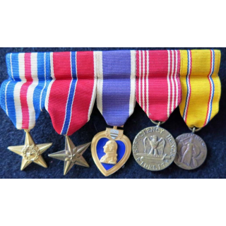 USA : Barrette de décorations miniatures de 5 médailles (4383)