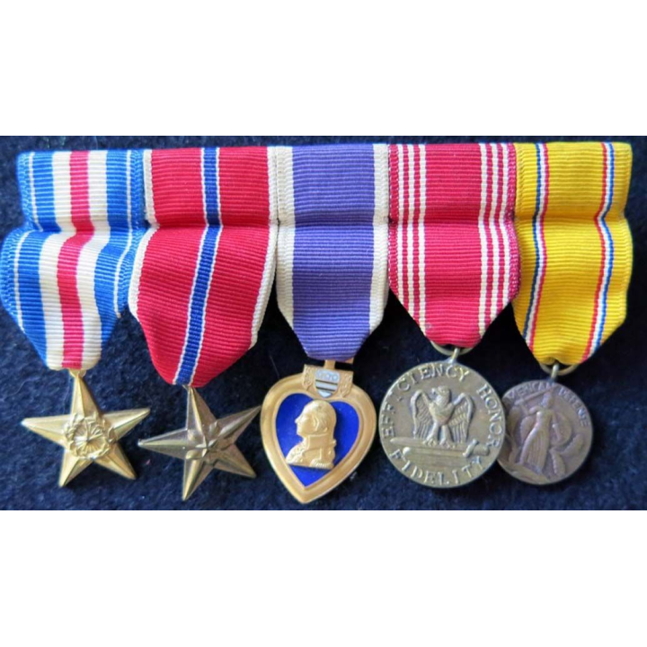USA : Barrette de décorations miniatures de 5 médailles (4383)