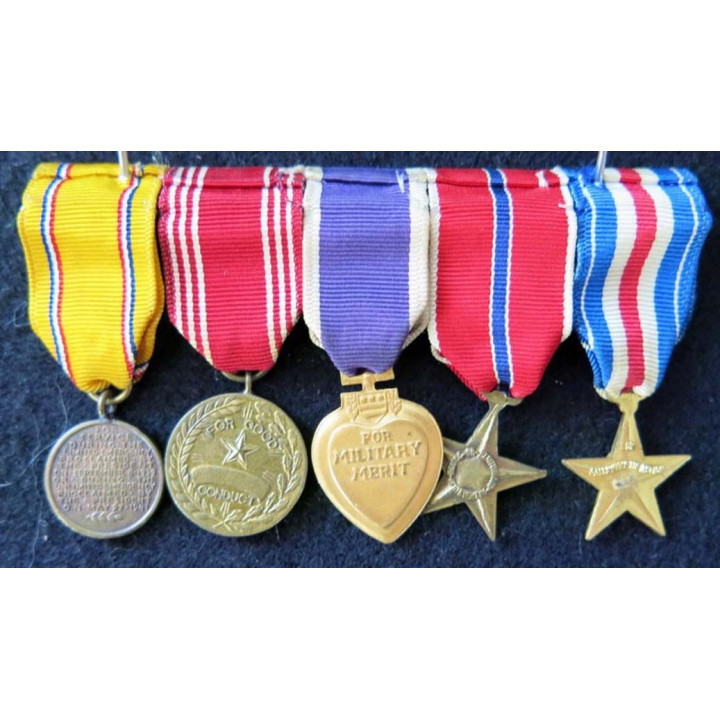 USA : Barrette de décorations miniatures de 5 médailles (4383)