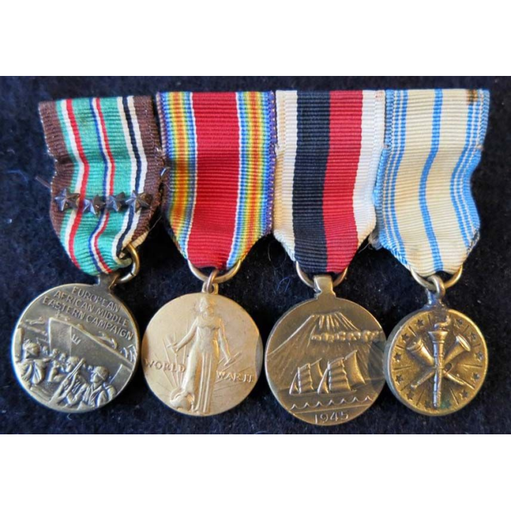 USA : Barrette de décorations miniatures de 4 médailles (4386)