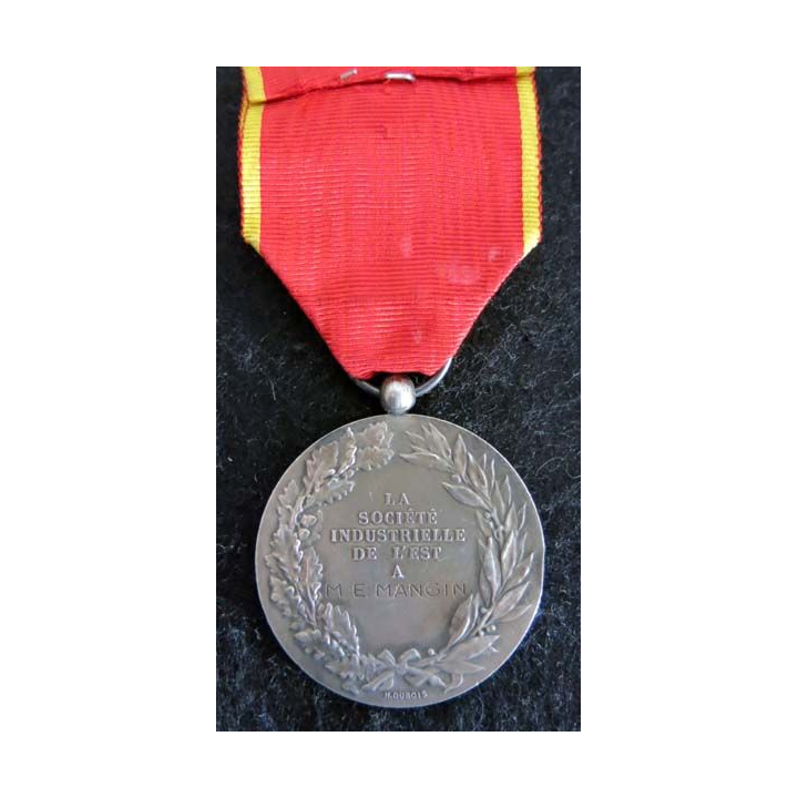 FRANCE :  Médaille de la société industrielle de l’Est en argent attribuée à M. E. Mangin (221)