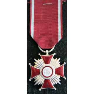 POLOGNE : Médaille de la croix du Mérite polonais PRL en émail (223)