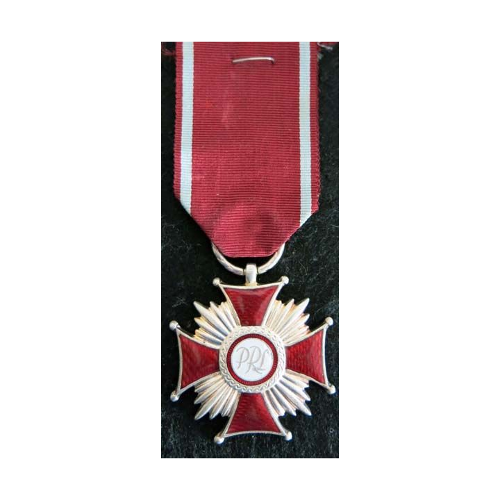 POLOGNE : Médaille de la croix du Mérite polonais PRL en émail (223)