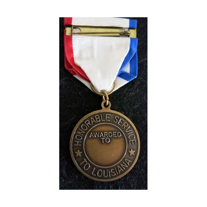 USA  : médaille commémorative américaine de l’Honorable service medal to Louisiana avec ruban (223)
