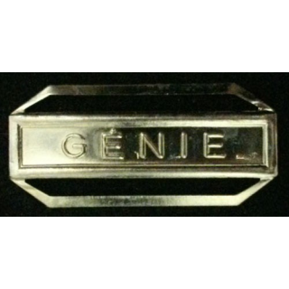 Barrette métallique argentée avec inscription génie