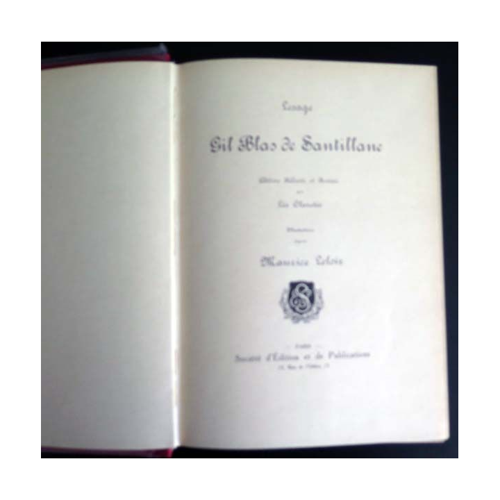 Vieux livres : Gil Blas de Santillane par Lesage Edition