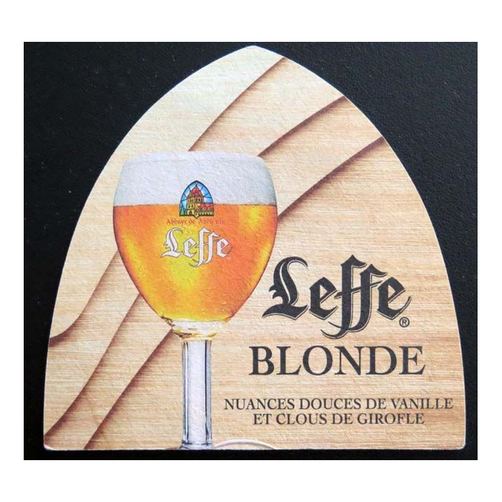 Dessous de verre à bière Leffe Ruby et Leffe blonde de hauteur 10 cm