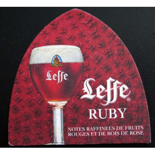 Dessous de verre à bière Leffe Ruby et Leffe blonde de hauteur 10 cm