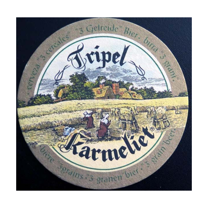 DESSOUS DE VERRE A BIÈRE Tripel Karmeliet bière 3 grains