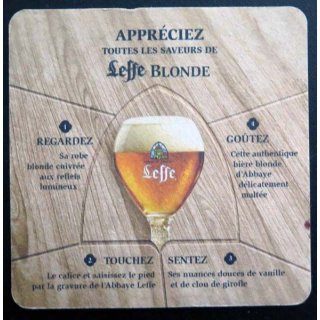 Dessous de verre à bière Leffe blonde Abbaye de Abdij van