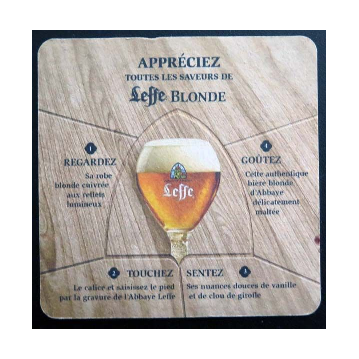 Dessous de verre à bière Leffe blonde Abbaye de Abdij van