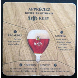 Dessous de verre à bière Leffe Ruby Abbaye de Abdij van