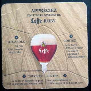 Dessous de verre à bière Leffe Ruby Abbaye de Abdij van