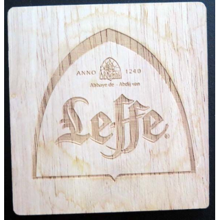 Dessous de verre à bière Leffe Abbaye de Abdij van en bois