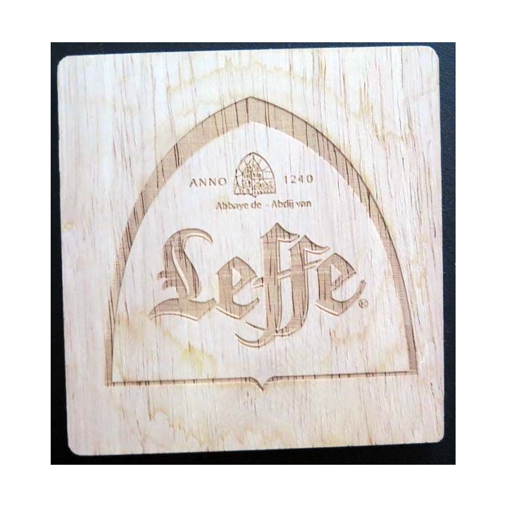 Dessous de verre à bière Leffe Abbaye de Abdij van en bois