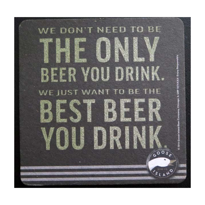DESSOUS DE VERRE A BIÈRE Goose Island de largeur 9,3 cm