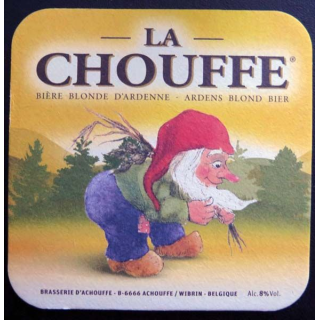 DESSOUS de VERRE à bière La Chouffe bière d'Ardennes