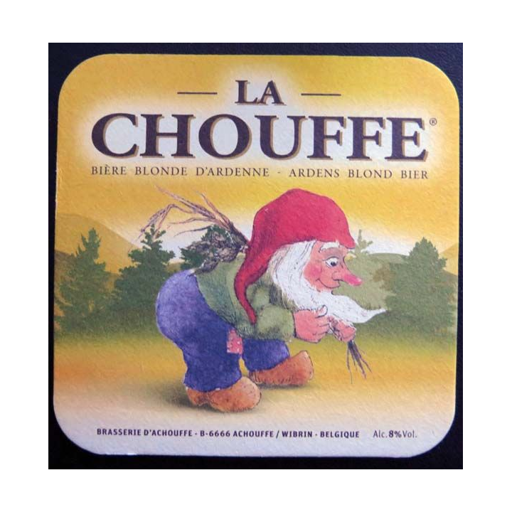DESSOUS de VERRE à bière La Chouffe bière d'Ardennes