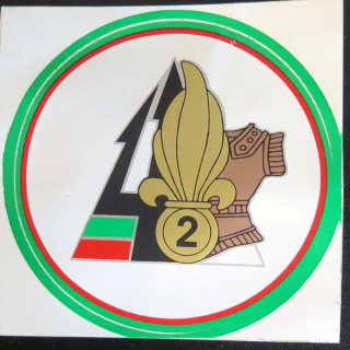 2° REG : autocollant du 2° régiment étranger du génie de largeur 10,2 cm