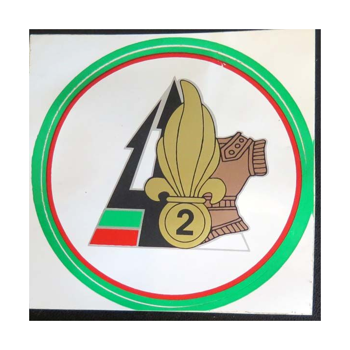 2° REG : autocollant du 2° régiment étranger du génie de largeur 10,2 cm