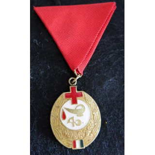 HONGRIE : médaille quarantième prix "Excellent donneur de sang" pour don de sang