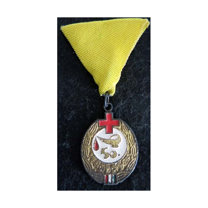 HONGRIE : médaille cinquantième prix "Excellent donneur de sang" pour don de sang