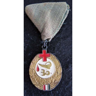 HONGRIE : médaille trentième prix "Excellent donneur de sang" pour don de sang