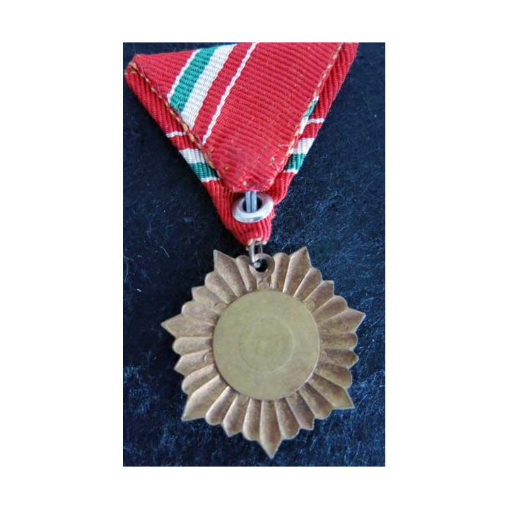 HONGRIE : médaille de la Croix-Rouge hongroise grade bronze en émail ruban rouge