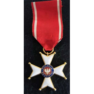POLOGNE : médaille de l'ordre de la Pologne restaurée daté 1944 en émail