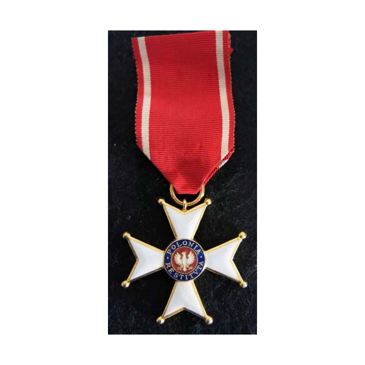 POLOGNE : médaille de l'ordre de la Pologne restaurée daté 1944 en émail