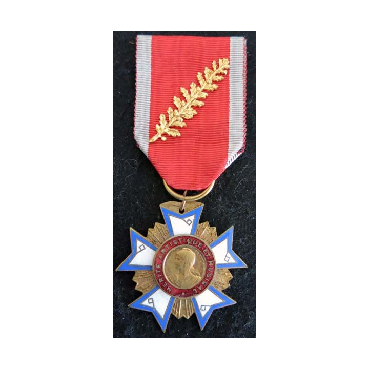 FRANCE : médaille du mérite artistique et musical en émail