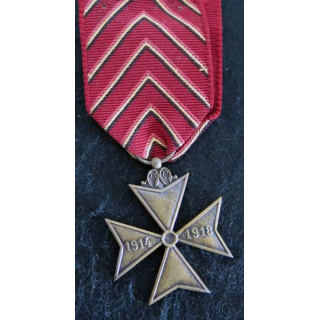 BELGIQUE : médaille de la croix des déportés de la guerre 1914-1918