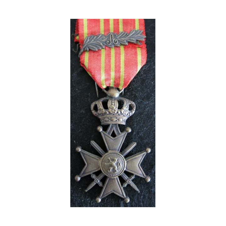 BELGIQUE : croix de guerre 1914-1918 avec 1 palme en bronze
