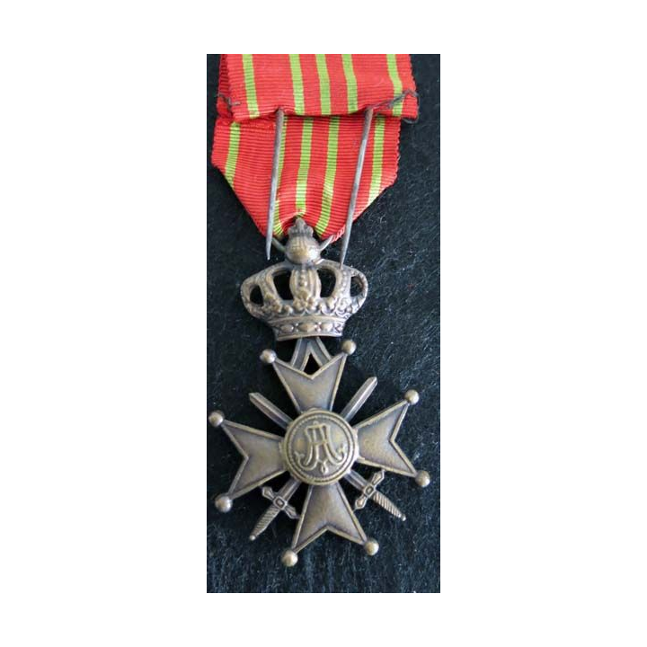 BELGIQUE : croix de guerre 1914-1918 avec 1 palme en bronze