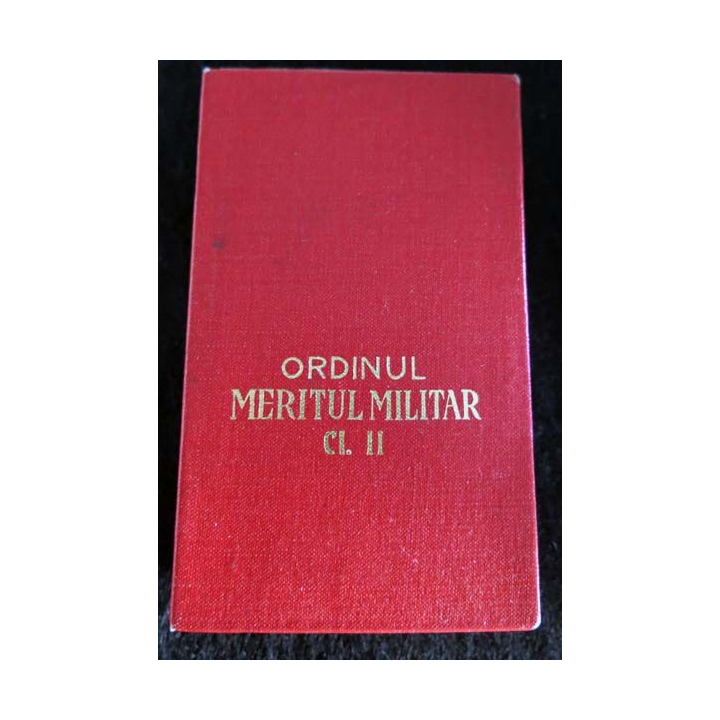 ROUMANIE : médaille de l'ordre du mérite militaire de 2° classe dans son coffret d'origine émail