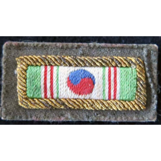 BF COREE : Rappel de médaille en tissu du Bataillon De Corée bordé de fil d'or