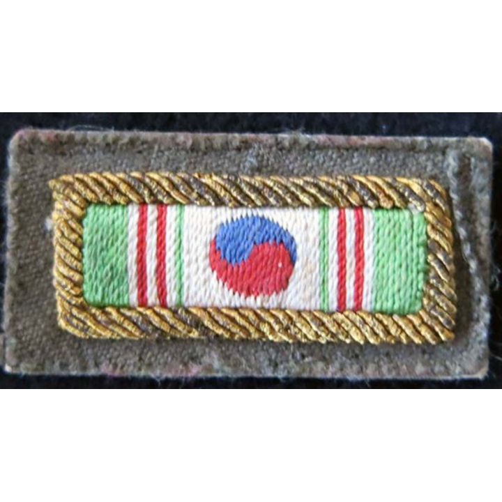 BF COREE : Rappel de médaille en tissu du Bataillon De Corée bordé de fil d'or