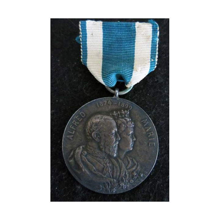SAXE : médaille Médaille commémorative de l'anniversaire de mariage du duc Alfred et de la grande duchesse Marie (Coburg-Gotha)